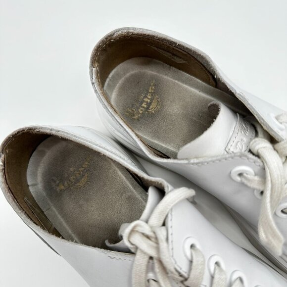 Dr. Martens Dante White Shoes Loafers Lace Up Sneakers Women's 7 Men's 6 Leather - Picture 2 of 8